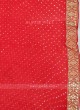 Red Color Bandhani Chiffon Saree